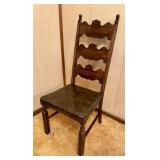 Vintage Dark Wood Ladderback Chair - 43" Tall