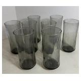 Set of 8 Vtg. Smoky Gray Tea Glasses