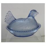 Vtg Indiana Glass Hen On Nest (HON) Light Blue