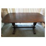 Vintage Refectory Sturdy Oak Table - 59x29x29"