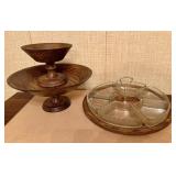 Three Quality Heirloom Antique Oak Wooden Servers