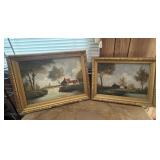 Two Original Oil Paintings One With Flowing Water