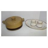 Vtg. LaMesa Lidded Pot, Baroque Oval Bowl & S/P