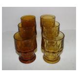 6 Vtg Anchor Hocking Georgian Honeycomb Glasses