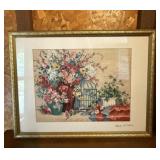 Vtg. Floral Needlepoint by Charles H. Pickle 25x20