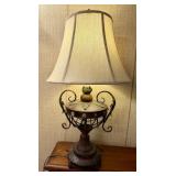Vintage Transitional Ornate Metal Urn Lamp