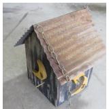 Large Wood Bird House w/Metal Roof - 18x14"