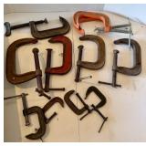 Ten Assorted Sizes of C-Clamps