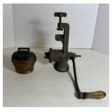 Vintage Cow Bell and Meat Grinder