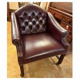 Executive Style Leather Side Chair - NOTE