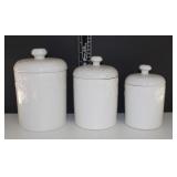 Gibson 3-Pce  White Ceramic Canister Set