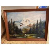 1958 Mountain Scene Painting - 32x24"