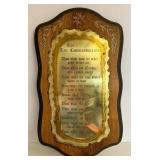 Ten Commandments Brass on Wood Plaque