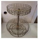 Vintage 2-Tiered Metal Store Display Rack - 16x14"
