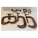 Eight Large to Small C-Clamps