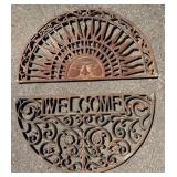 Two Vintage Cast Iron Half-Moon Door Mats