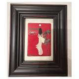 Framed Painting and Cloth Art on Silk - 10x9