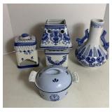 Four Various Blue and White Decorative Pieces