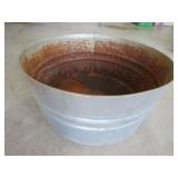 Rusty Galvanized Metal Tub w/Handles -  24x11"