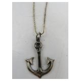 Sterling Anchor Pendant and Chain - 20"