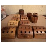 Assorted Vintage Wooden Pen And Pencil Holders