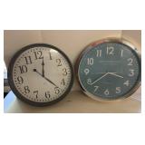 Two12"  Battery Operated Plastic Clocks - Working