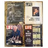 Four LIFE and POST Mags on JFK and Barbara Bush