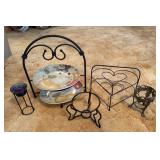 Five Assorted Metal Stands for Candles and More