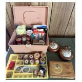 Great Lot Of Vtg Sewing Notions In Carrier