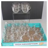 Collection Of 28 Clear Glass Punch Bowl Cups