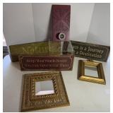 Six Pieces of Wall Decor - 2 Small Mirrors & Signs