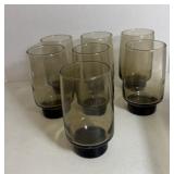 Set of 6 Vintage Snokey Gray Tea Glasses