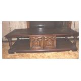 Vintage Rustic Style Coffee Table With Two Doors