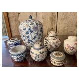 Seven Asian-Themed Ginger Jars and Vases