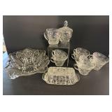 Twelve Vintage Various Patterned Glassware Pieces