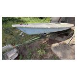 Vintage Sailboat Hull with Trailer - NOTE