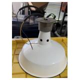 Large Metal Enameled Hanging Shop Light - 15x12"