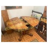 Wood Table with Wood Base with lief & Chairs 2