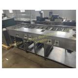 Stainless steel steam table behind the line
