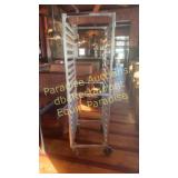 Sheet pan rack with casters welded
