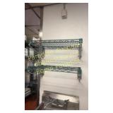 Two Wire Wall shelves - green epoxy
