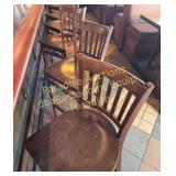 FOUR  BAR STOOLS WOOD