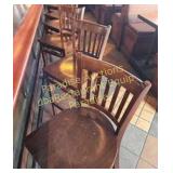 SIX BAR STOOLS WOOD