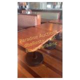 Three wood tables Set round base