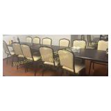 SET  6 Dark Wood Solid Tables with base Rectangle