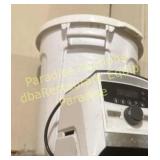 Two white ice or ingredient pails