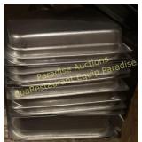 Stack of half size 2.5 in dep pans (TEN)