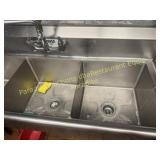 THREE BAY SINK -- with faucet no drainboards