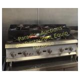 Six burner step up countertop stove