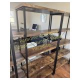 Wood Shelf 4 tier - metal black frame